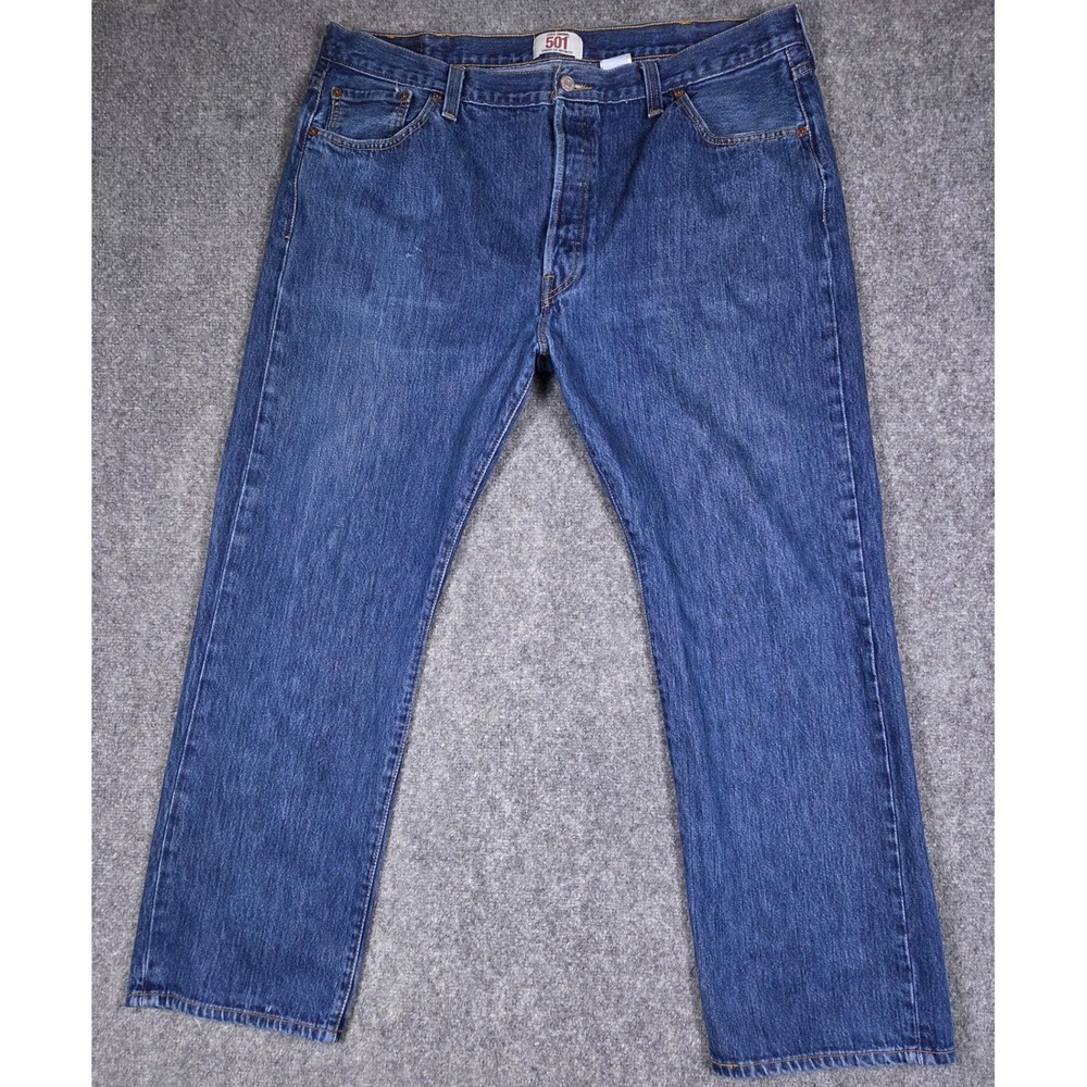 Levi's 501 Original Jeans Mens 42x30 Blue Straight Leg Button Fly Denim 121/10
